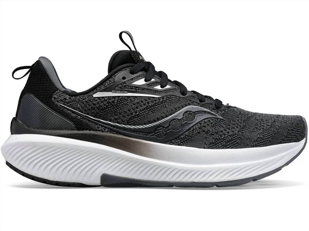 NEW SAUCONY women's echelon 9 shoe in black/white